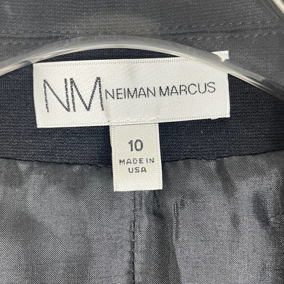 Neiman Marcus Double Breasted Blazer Stretch Black Women's 10 Classic Academia - Picture 14 of 15